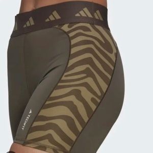 NWT Adidas HYPERGLAM TECHFIT ZEBRA HIGH-WAISTED Shorts